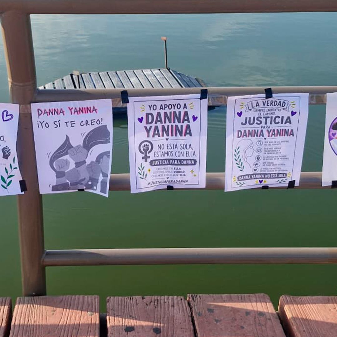 Colocan Pancartas en la Laguna del Carpintero para Exigir Justicia por Danna Yanina "N"